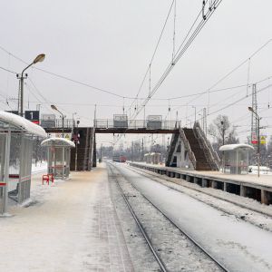 Железнодорожная станция Икша зимой